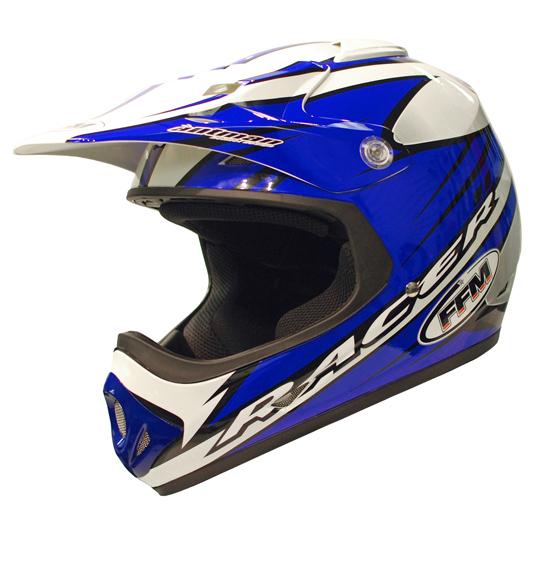 FFM Helmet Motopro 4 Junior "RACER" Blue Youth Medium 51cm 52cm