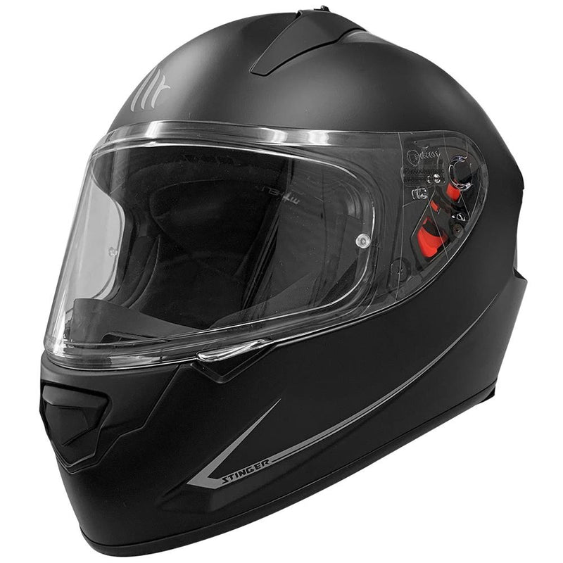 MT Stinger Motorcycle Helmet Road Race Matt Black Full Face XS 54cm