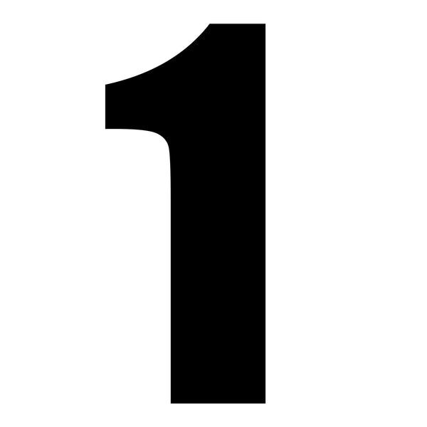 Whites Race Number 6in Vinyl #1 Black Packet Of 10