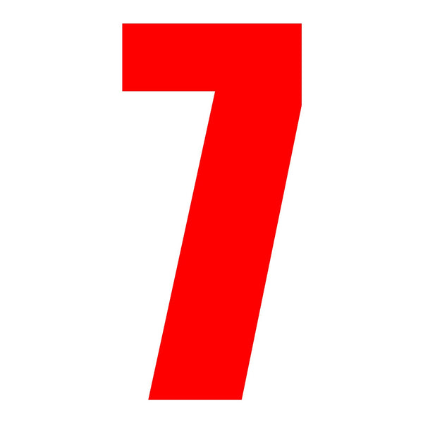 Whites Race Number 6in Vinyl #7 Red Packet Of 10