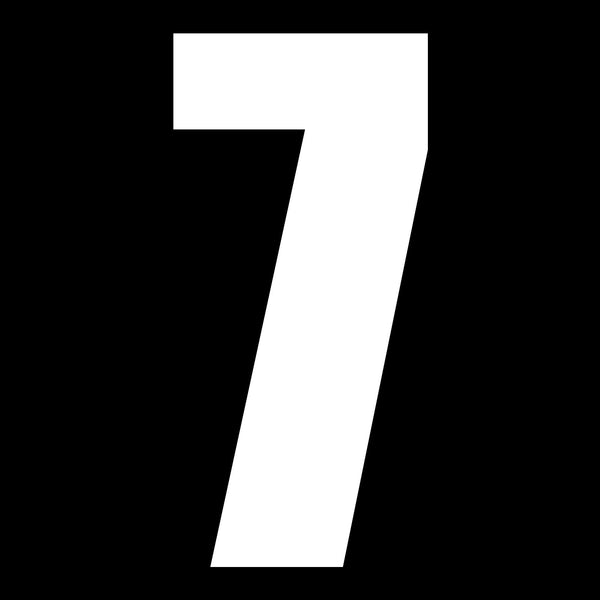 Whites Race Number 6in Vinyl #7 Wht Packet Of 10