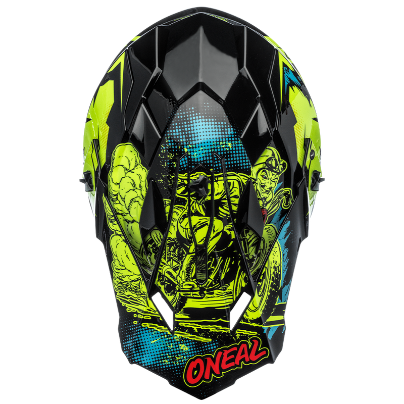 O'Neal 2SRS Villain Neon Yellow Off Road Helmet Size Youth Medium 51cm 52cm