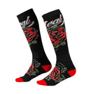 Oneal PRO MX ROSES Black Red One Size Socks