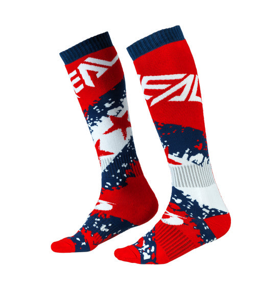 Oneal PRO MX STARS Red Blue One Size Socks