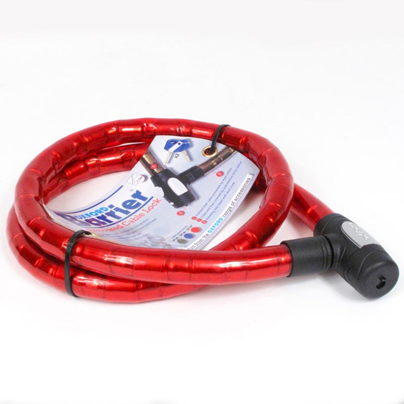 Oxford Barrier Armoured Cable Lock - Red