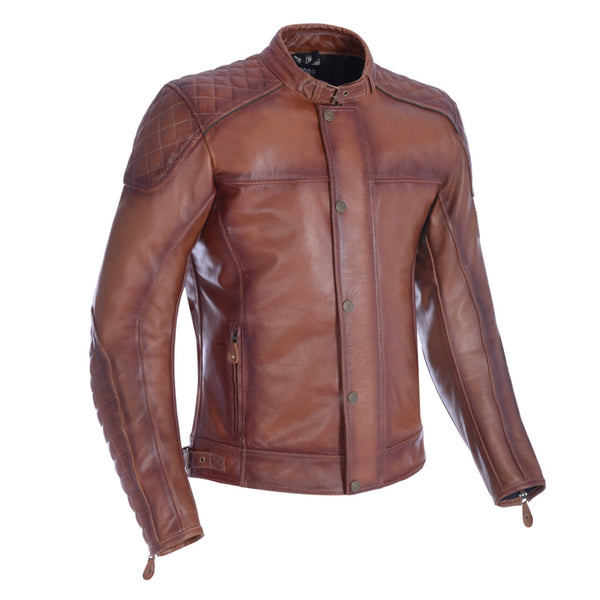 Oxford Hampton Leather Jacket - Bourbon Size Large