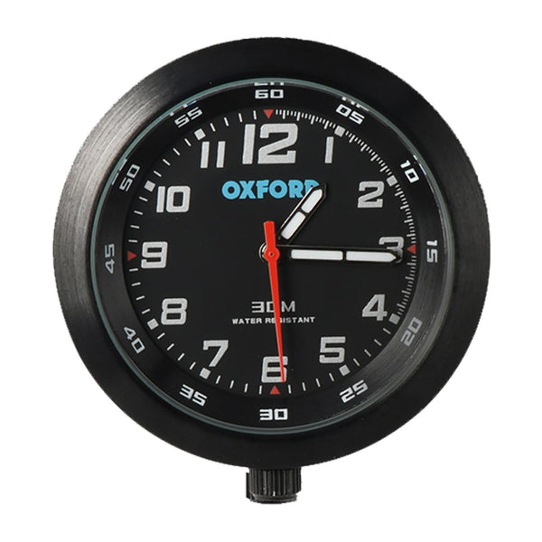 OXFORD CLOCK BLK CASE & BLK FACE W/BRKT (NEW)