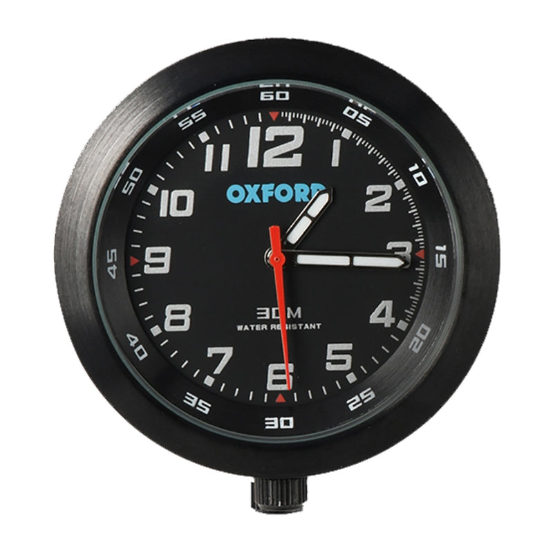 OXFORD CLOCK BLK CASE & BLK FACE W/BRKT (NEW)