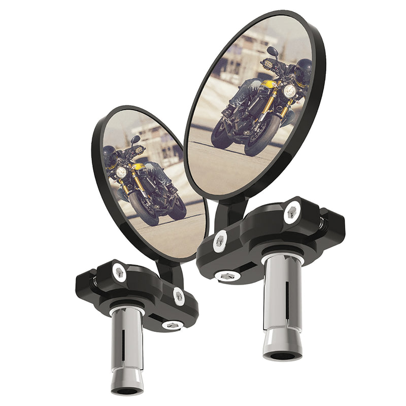 OXFORD BAR END MIRRORS BLK PR (NEW)( replaces OXOX120)