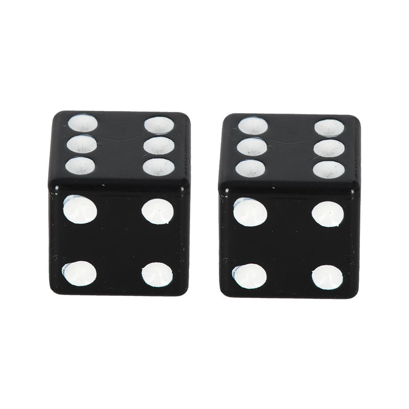 OXFORD LUCKY DICE VALVE CAPS BLK PAIR  (NEW)