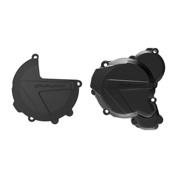 Polisport Clutch & Ignition Cover Protector Kit Ktm/husq 17-21 Black