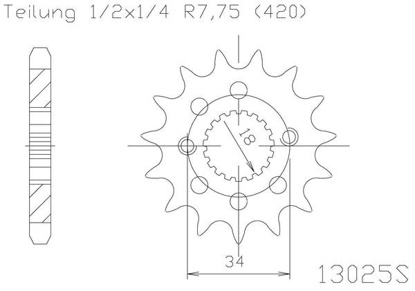 Moto Master Sprocket Front Made in Holland Honda CRF150R 07-20 15T