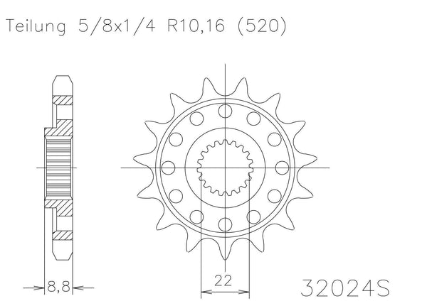 Moto Master Sprocket Front 12T 12 Tooth