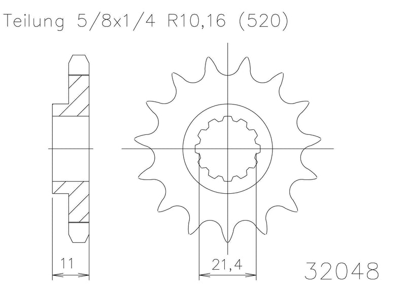 Moto Master Sprocket Front 14T 14 Tooth