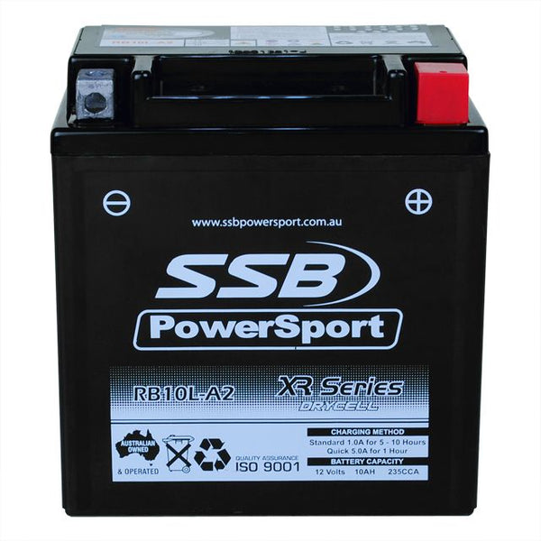 Super Start Motorcycle And Powersports Battery (Yb10L-A2) Agm 12V 10Ah 235Cca By Ssb High Performance