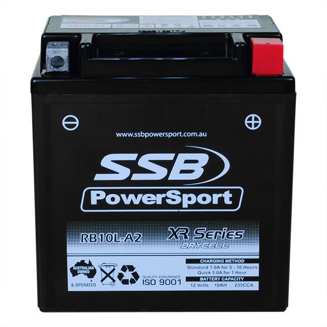 Super Start Motorcycle And Powersports Battery (Yb10L-A2) Agm 12V 10Ah 235Cca By Ssb High Performance