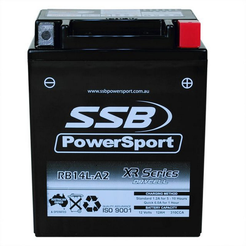 Super Start Motorcycle And Powersports Battery (Yb14L-A2) Agm 12V 12Ah 310Cca By Ssb High Performance