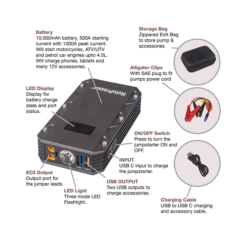 ROCKY CREEK MOTOR PRESSOR JUMP STARTER 500AMP