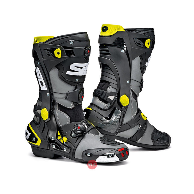 Sidi Rex Race Grey Black Fluro Motorcycle Boots Size EU 45