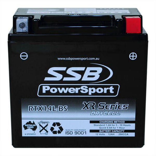 Super Start Motorcycle And Powersports Battery (Rtx14L-Bs) Agm 12V 12Ah 290Cca By Ssb High Performance
