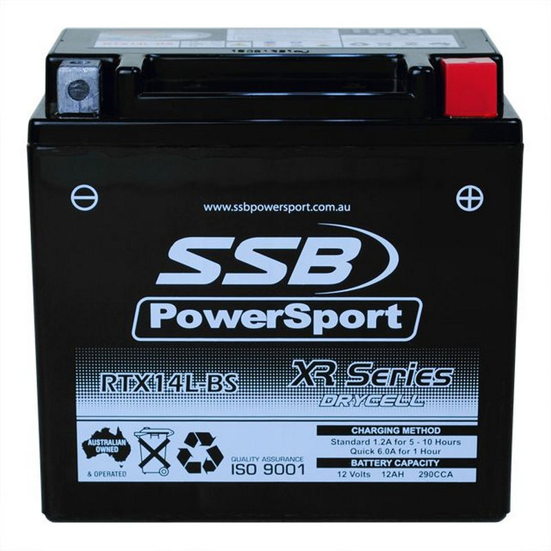 Super Start Motorcycle And Powersports Battery (Rtx14L-Bs) Agm 12V 12Ah 290Cca By Ssb High Performance