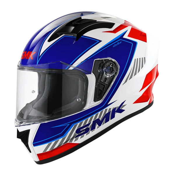 SMK Stellar Adox Helmet - White / Red / Blue Size Medium