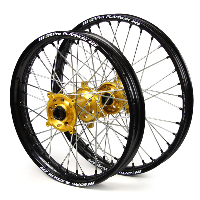 SM Pro Wheel Set Complete Platinum Front & Rear Suzuki Rmz250 07-21 Rmz450 05-21