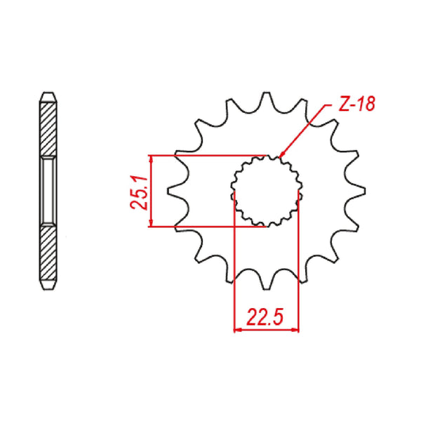 MTX Parts Spkt Front Oe Steel 1185 17T #520