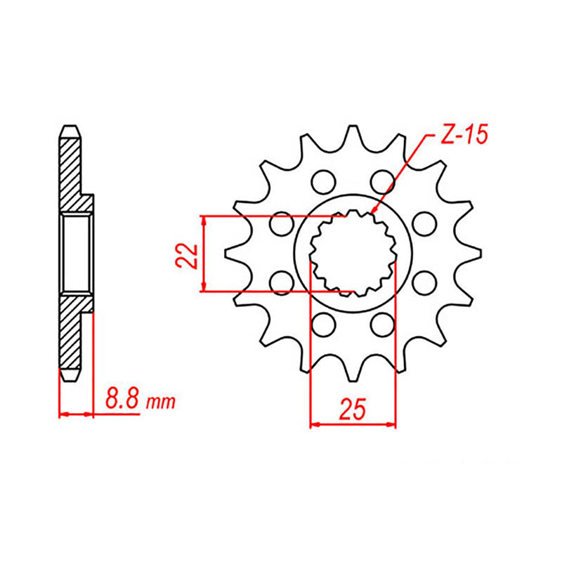 MTX Parts Spkt Front Oe Steel 1901 14T