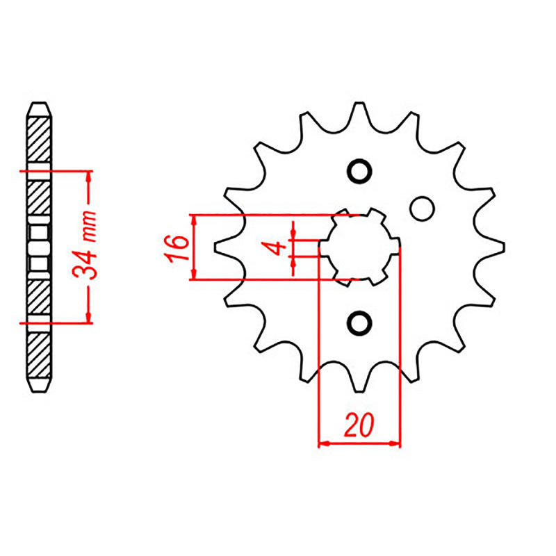 MTX Parts Spkt Front Oe Steel 1263 (520) 12T