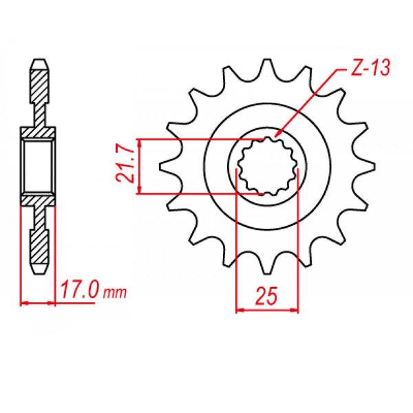 MTX Parts Spkt Front Oe Steel 1381 15T #520