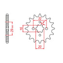 MTX Parts Spkt Front Oe Steel 1425 14T