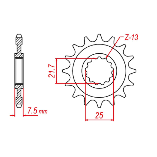 MTX Parts Spkt Front Oe Steel 1536 16T #520