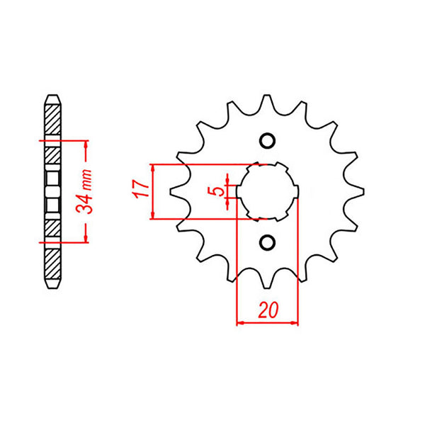 SPKT FRONT OE STEEL 1264 15T #428