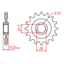 MTX Parts Spkt Front Oe Steel 1373 15T
