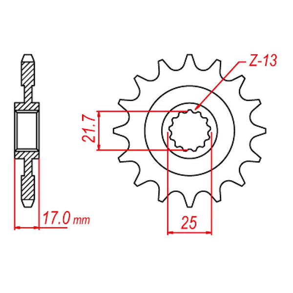 MTX Parts Spkt Front Oe Steel 1373 15T #520