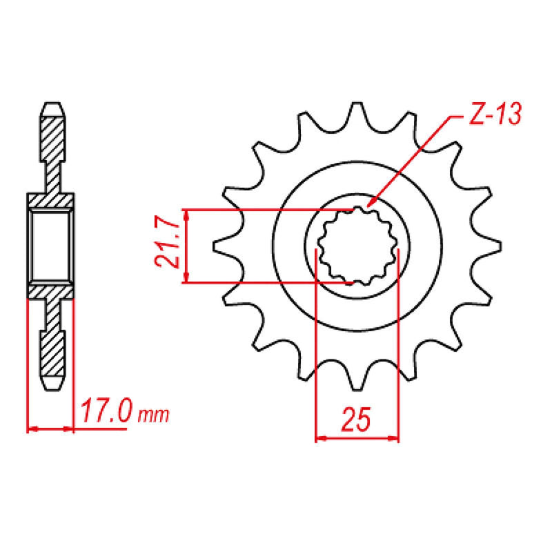 SPKT FRONT OE STEEL 1373 17T