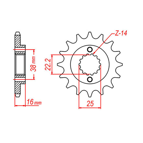 MTX Parts Spkt Front Oe Steel 740 15T #525