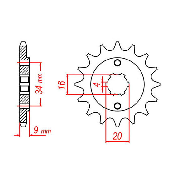 MTX Parts Spkt Front Oe Steel 1554 14T #520
