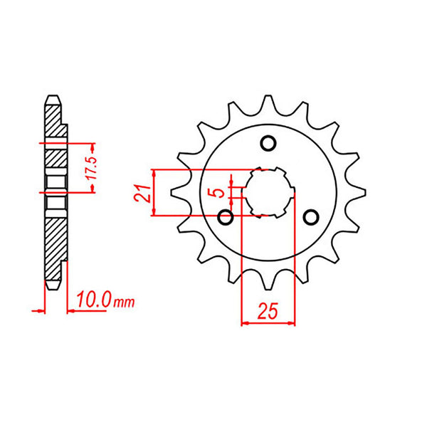 MTX Parts Spkt Front Oe Steel 1448 14T #525