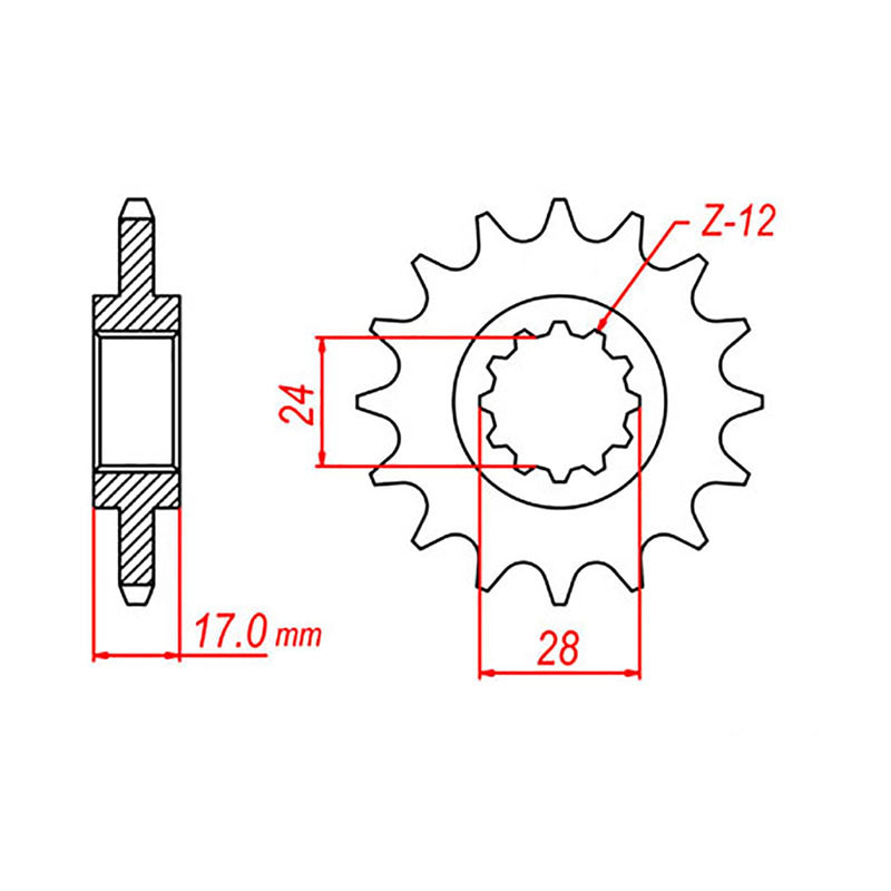 SPKT FRONT OE STEEL 1371 15T