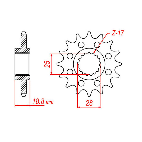 MTX Parts Spkt Front Oe Steel 704 16T #525