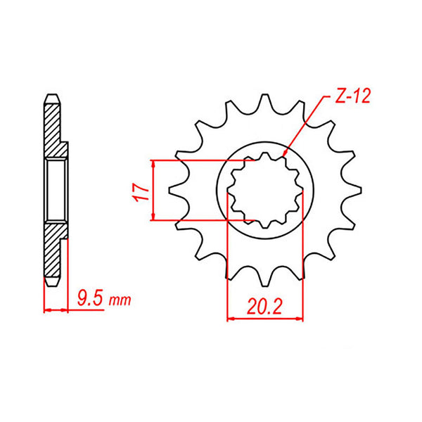 MTX Parts Spkt Front Oe Steel 1907 14T #428