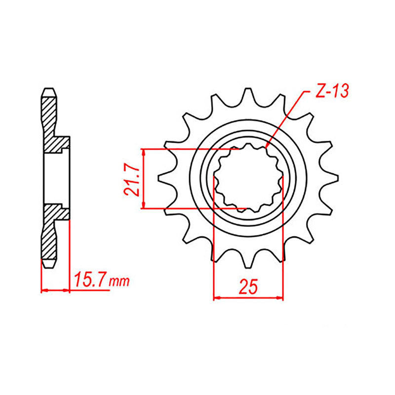 SPKT FRONT OE STEEL 1535 15T