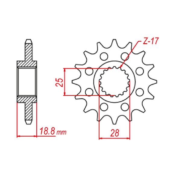 MTX Parts Spkt Front Oe Steel 705 15T #520