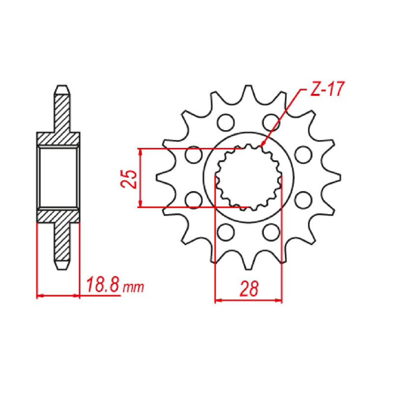 MTX Parts Spkt Front Oe Steel 705 15T