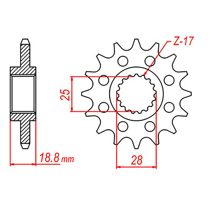 SPKT FRONT OE STEEL 705 17T