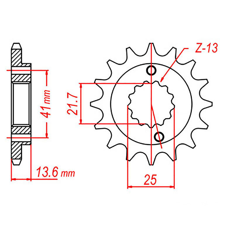 MTX Parts Spkt Front Oe Steel 1307 14T