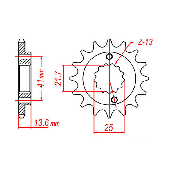 MTX Parts Spkt Front Oe Steel 1307 15T #520