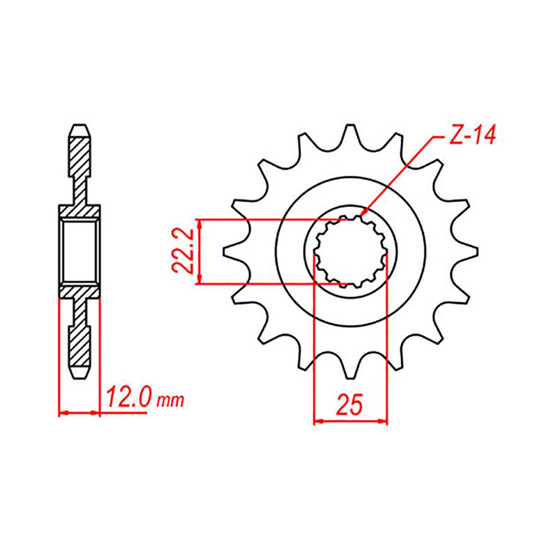 MTX Parts Spkt Front Oe Steel 715 13T